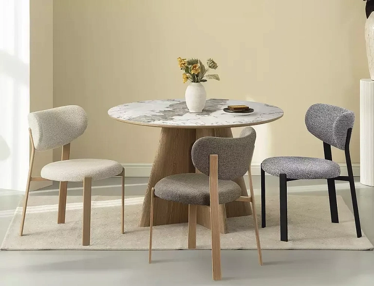 Стол обеденный SIGNAL ALZANO Ceramic белый Pandoro/дуб 120