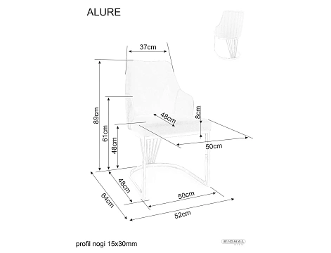 Стул SIGNAL ALURE Velvet Bluvel 28 бежевый/золотой