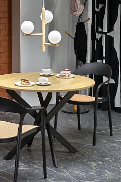 Стол обеденный HALMAR EDGAR дуб золотой/черный 100