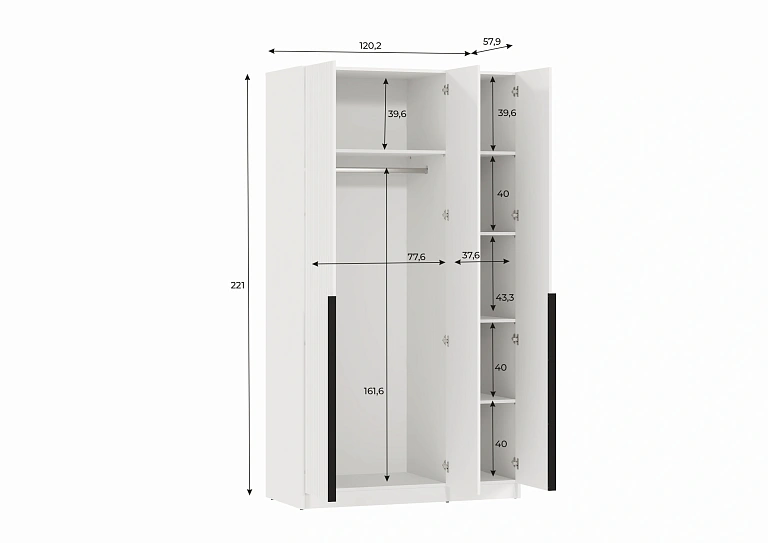 Шкаф (Белый)  Mobi SZF3D