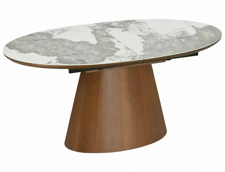 Стол обеденный SIGNAL MAROCCO Ceramic белый Pandoro/орех 160-200/90