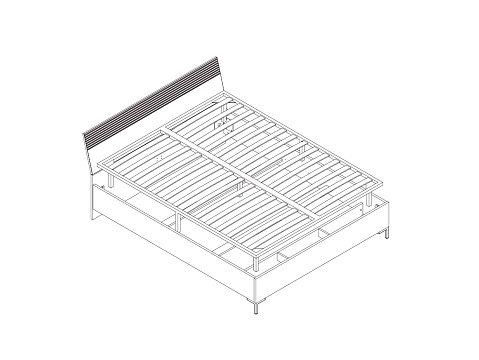 Кровать c металлическим основанием LOZ140х200
