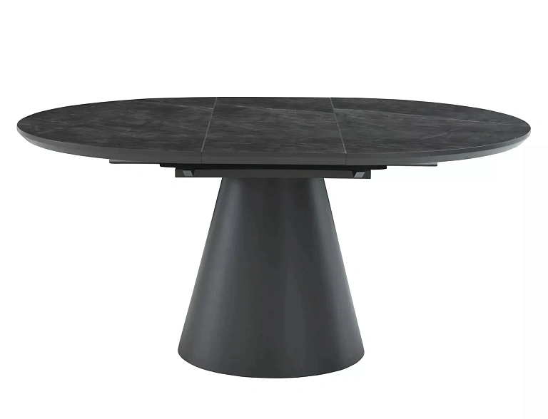 Стол обеденный SIGNAL ANGEL II эффект серого мрамора/черный 120-160/120